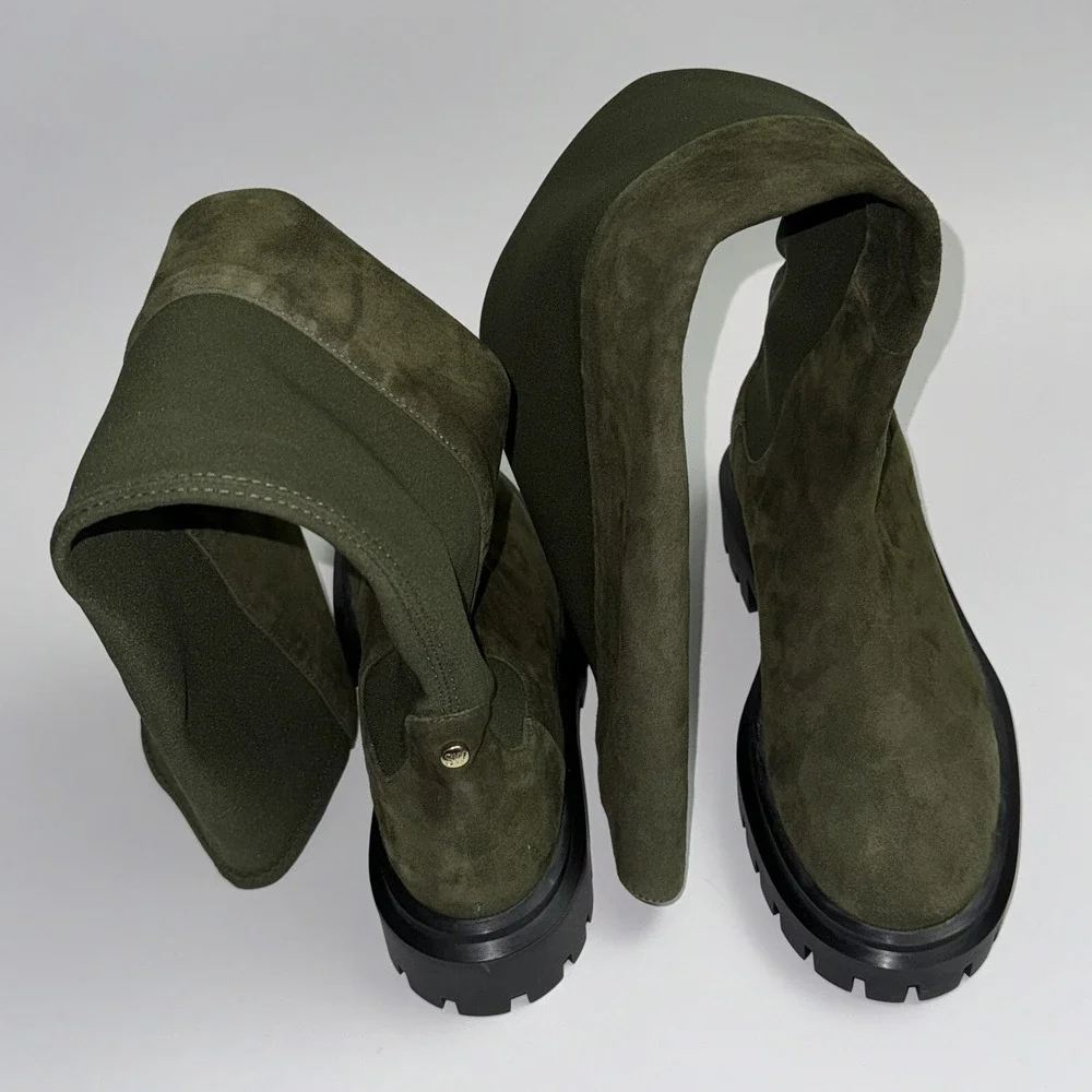 STUART WEITZMAN Ultralug Over the knee City Boots Green Women's size 5 $850